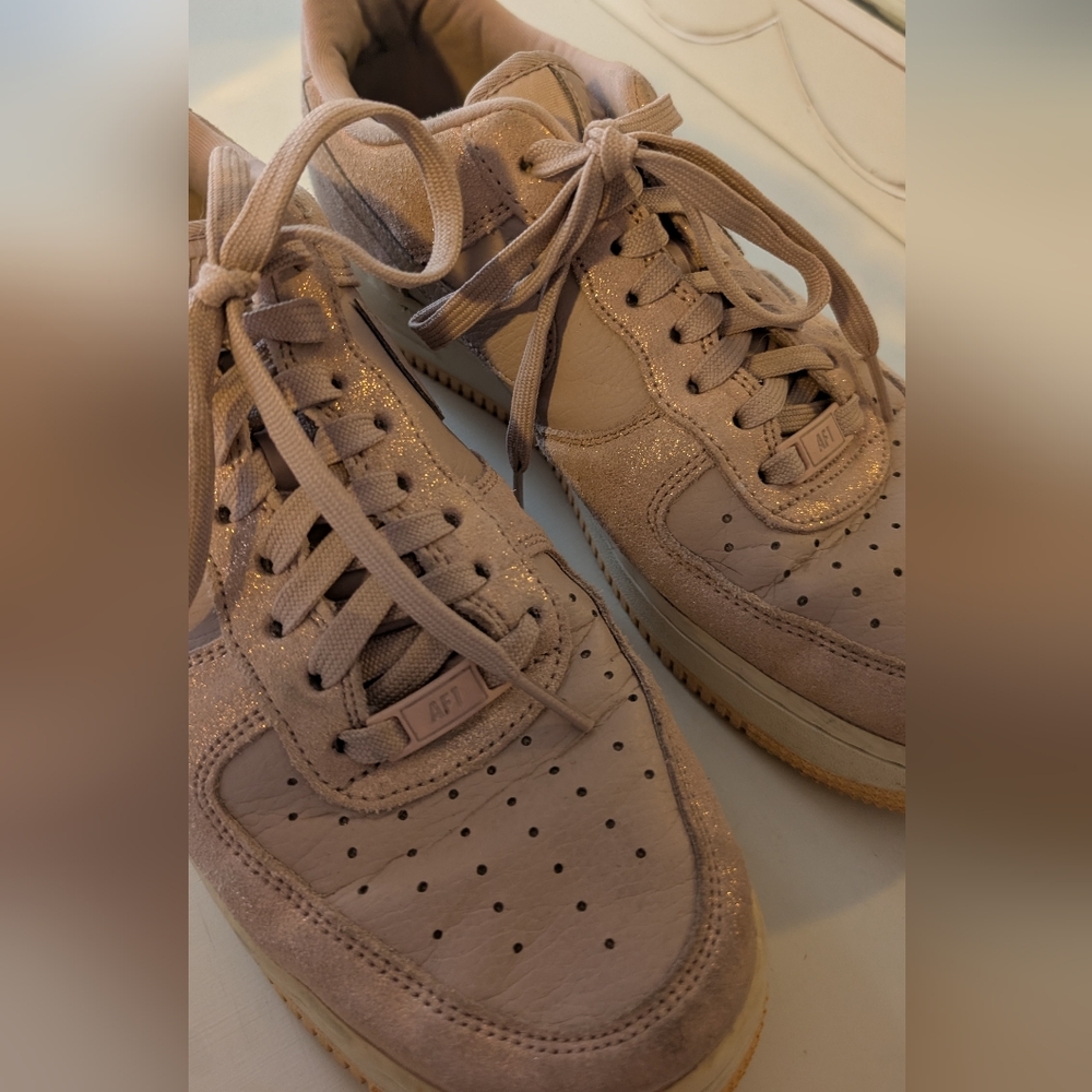 Sparkly Pink Women's Nike Air Force Ones Size 10